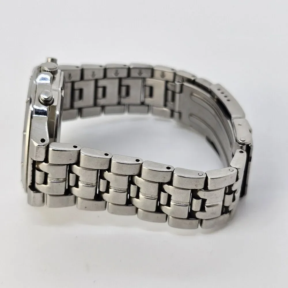 Kenneth Cole Men's Watch 38MM Black Dial Date Gray Bracelet 6.5